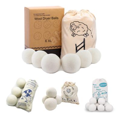 China Wholesale 6-Pack XL New Zealand Wool Dryer Balls 100% Wool Dryer Cleaning Balls With FBA DDP Service for sale