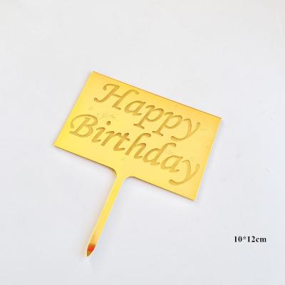 China Creative Laser Mark Happy Birthday Acrylic Cake Topper For Party Cake Birthday Party Cake Decoration for sale