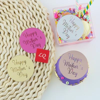 China Happy Cake Decorating Disc Mother's Day Cake Topper For Cupcake Toppers Pop Up Decoration for sale