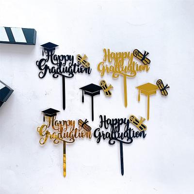 China Happy Cake Topper Graduation Cake Decoration for Congratulations Graduation Party PhD Hat Toppers for sale