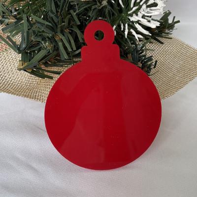 China Decoration 6*7.8cm Clear White Acrylic Baubles Christmas Ornament For Decoration for sale