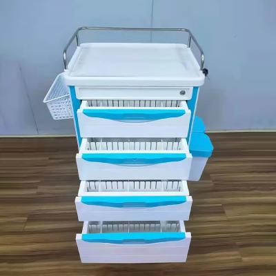 China Manufacturer ABS Plastic Medical Equipment Trolley Hospital Medicine Trolley Emergency Trolley for sale