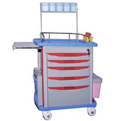 China Plastic Hospital First Aid Trolley Medical Emergency Trolley for sale