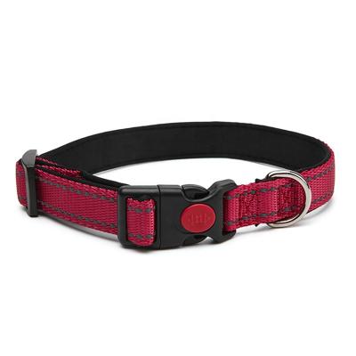 China Small Large Colors Classic Medium Adjustable Solid Neck Padded Nylon Dog Collar Belt for sale