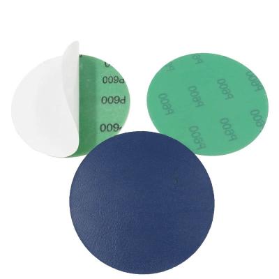 China Hot Selling Low Price Wood Polishing Ready To Ship PSA PET Film 125mm Green Paper Sanding Disc 0hole for sale