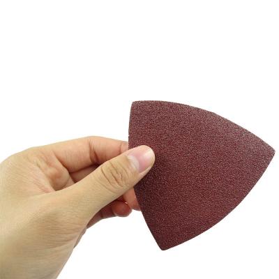 China Hot Selling 90*90*90mm Metal/Wood/Furniture/Putty Etc Polishing Garnet no hole paper triangle sanding emery paper for sale