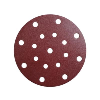 China Wholesale high quality unique design wooden garnet 150mm sand 17holes sand paper polishing disc for sale