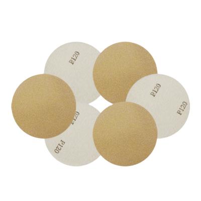 China Metal/wooden/furniture/putty etc sand paper maker polishing gold 125mm 0 hole sand paper abrasives for metal for sale