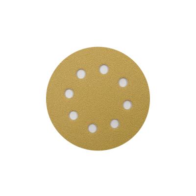 China Polishing inch 125mm in metal/wooden/furniture/putty etc. 5 8 Holes Gold Sandpaper Sandpaper Sanding Paper Discs For Polishing for sale