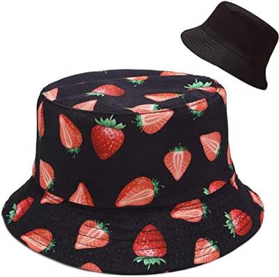 China Verified Hot Selling Cute Bucket Hat Fisherman Beach Double-Side-Wear Reversible Amazon Amazon Hat for sale