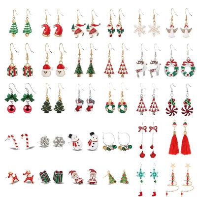 China Designs 2021 Hot Selling Christmas Tree Earrings New Amazon Christmas Jewelry Fashion Women Cute Jewelry for sale