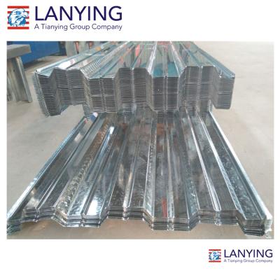 China Building Materials 0.7-1.2mm Metal Steel Galvanized Corrugated Deck / Floor Retaining Plate Steel Decking Sheet for sale