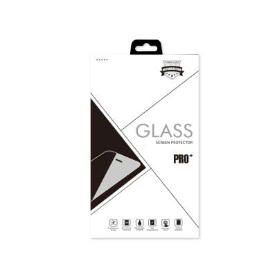 China Handmade Tempered Glass Package Box Phone Screen Protector Retail Paper Box With Hanging Hook for sale