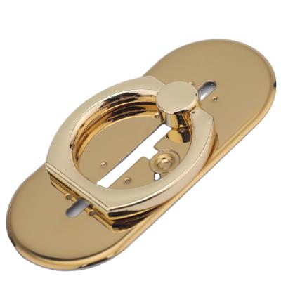 China Adjustable Metal Sliding Stainless Steel Rotating Ring Car Holder Stand For Mobile Phone Gold Color for sale