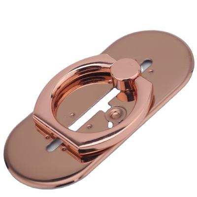 China Adjustable Metal Sliding Stainless Steel Rotating Ring Car Holder Stand For Mobile Phone Rose Gold Color for sale