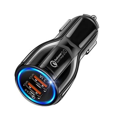 China Mobile Phone 2 Dual USB In-car Palladium Travel Car Charger Wireless Black Color 2 Left Fast Portable Charging Mobile Phone for sale