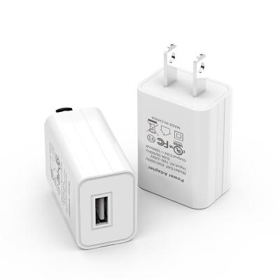 China Portable DC USA 5V1A Pins Direct Charging USB Wall Power Charger Plug Adapter Outlet Nickel Plated Plug-in White Color for sale