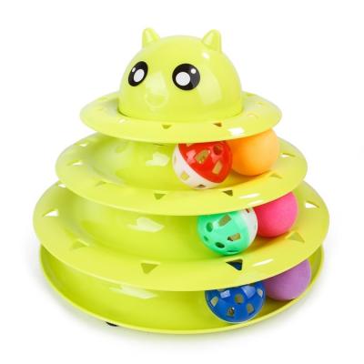 China Viable Interactive Tower Cat Toy Turntable Roller Balls Toys Pet Supplies Accessories for sale