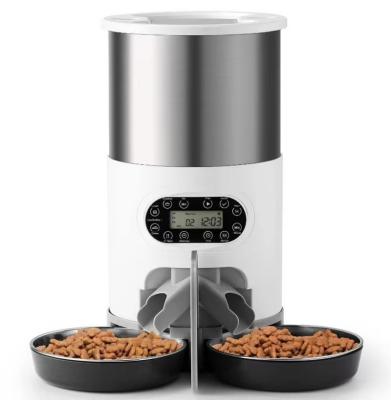 China Wholesale Automatic Pet Food Feeder Manual Stainless Steel Splitter Two Way Voice Recorder Automatic Smart Feeder 4.5L for sale