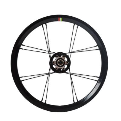 China ALLOY 16 Inch 305 Dahon K3 Disc Brake Bicycle Wheel Set Plus Carbon Fiber Hub 120 5 Ring 16 Hole Star Rainbow Bearing Wheel for sale