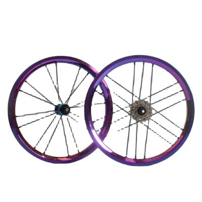 China ALLOY 3 Speed ​​5 Upshift Wheel Set & K3 Rebuild Folding 14 Inch 16 Inch Plated Colorful Bike Bicycle Wheel Set for sale