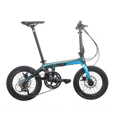 China JAVA Carbon Fiber Folding Bike 16 Inch X1 J.AIR Carbon Fiber Folding Bike 18 Speed ​​Disc Brake Women Men Leisure Bike Hydraulic Recycling for sale