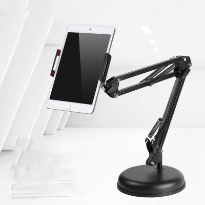 China 360 Rotation Adjustable Metal Cell Phone Holder Tablet Phone Mount Portable Long Arm Desktop Flexible Lazy Smartphone Holder for sale