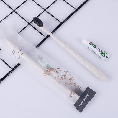 China Bagasse Pulp Pulp/Environmental Amenities Kit Disposable Hotel Dental Toothbrush Cheap Wholesale Customized Hotel Eco-Friendly And Toothpaste for sale