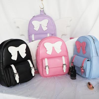 China Ladies Waterproof Faux Leather Fashion Flap Backpack Schhood Bag Factory Printed Logo With BSCI Certificate for sale