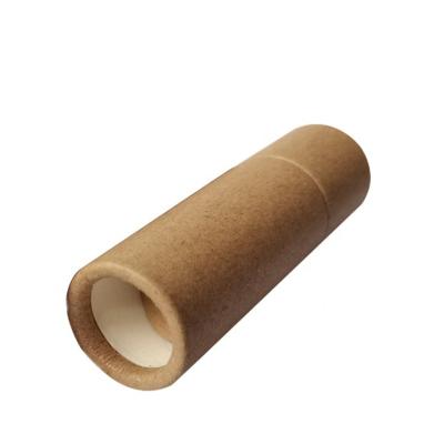 China Recyclable Kraft Paper Lip Balm Tube Lift Up Deodorant Round Box Cardboard Small Cylinder Packaging Rigid Newspaper Tour Tube With Custom Logo for sale