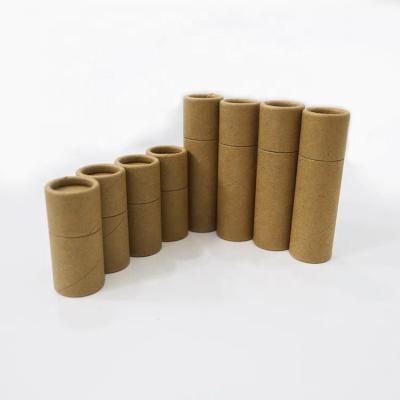 China Manufacturer Cylinder Kraft Paper Recyclable Biodegradable Tube Packaging Round Box Craft Tube Lip Balm Deodorant Lift The Paper Tube for sale