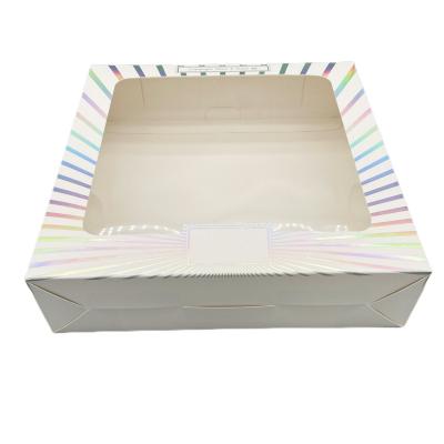 China Recycled Clear Materials Color Printing Coated Paper Card Logo Packaging Box Cookie Gift Package Mom Flower Boxes Cardboard Paper Box With Window for sale