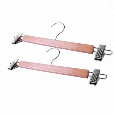 China Ecological and sustainable. LM4509A Cheap Wholesale Lotus Wooden Mens Clips Pant Hanger for sale