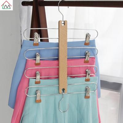 China LM4900 DISPLAY Multifunctional Solid Wood Non-slip Metal Skirt Clip Hanger for sale