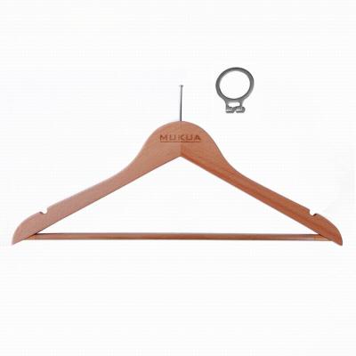 China LMH6600 Hot Sale Wooden Hotel Hangers Luxury Anti-theft Custom Logo For Cloths for sale