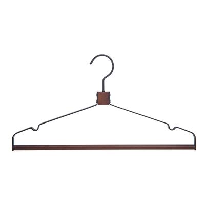 China Modern Metal Body Shape Custom Made Luxury Wide Shoulder Wooden Clothes Suit Hanger Iron Hangers for sale