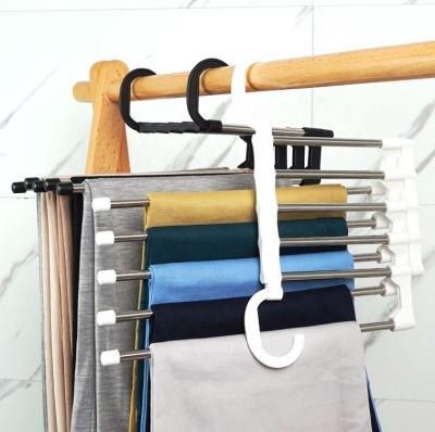 China LM2018 Modern Space Saving Multifunctional Cloth Rack Foldable Stainless Steel Plastic Hanger for sale