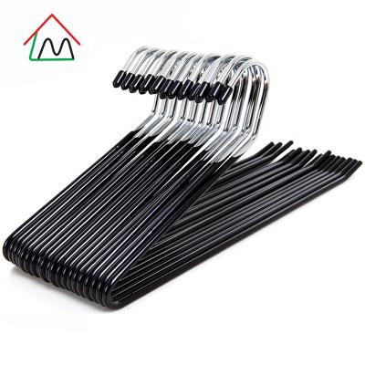 China Ecological and sustainable. LM1028B Space Saving Wholesale Metal Black Open Pants Hanger for sale