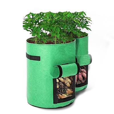 China Breathable Potato Nonwoven Greenhouse Pot Greenhouse Vegetable Felt Fabric Plant Growing Bags for sale