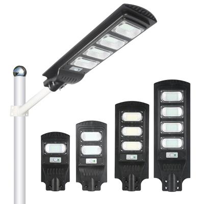 China ROAD High Lumen Integrated Outdoor Garden Light 30W 60W 90W 120W All In One Solar LED Street Light With Pole for sale