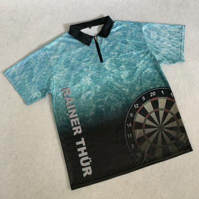 China As Your Artwork Custom Design Sublimation Printing Darts Shirt With Pocket for sale