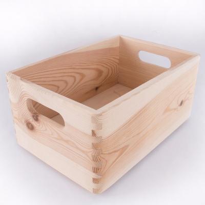 China Europe Wooden Storage Crate With Handles , Toy Keepsake Storage Box For Kids Room for sale