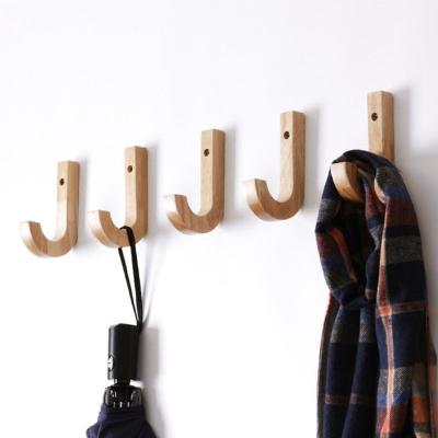 China Sustainable Modern Simple Decorative Wooden Wall Hangs Solid Wood Wall Mounted Coat Hanger Rack for sale