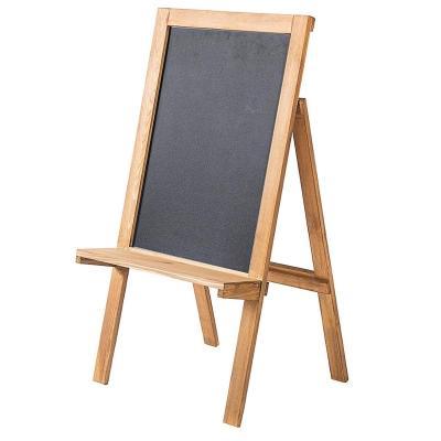 China For Cafes Freestanding Wooden A-Frame Chalkboard Easel, Erasable Chalk Display with Storage Shelf, Wooden A-Frame Chalkboard for sale