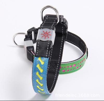 China Waterproof Adjustable LED Lights Dog Collars USB Rechargable Led Flash Dog Collar for sale