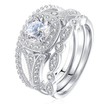 China New CLASSIC Hot Full Diamond Topaz Zircon Wedding Lucky Women and Men's Dazzling Rings for sale