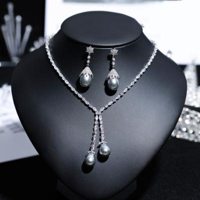 China New CLASSIC Luxury Tassel Clavicle Chain Pearl NecklaceAnd Earring Sets for sale