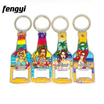 China Miami Promotional Custom Bikini Lady Zinc Alloy Bottle Opener Souvenir Gifts Key Chain For Promotion Souvenir Use for sale