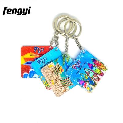 China Fiji Plastic Souvenir Wholesale Plastic Keychain Color Printed Acrylic Key Chain for sale