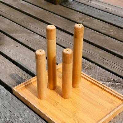 China Sustainable Wholesale Bamboo Tube Bamboo Toothbrush Holder Bamboo Toothbrush Case for sale